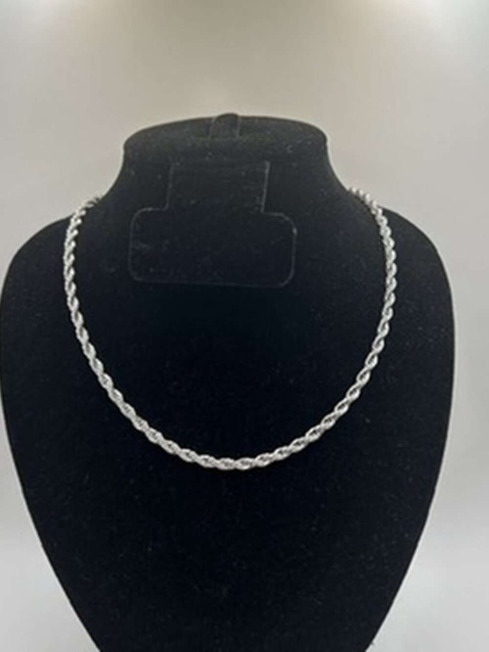 4mm Real Silver Rope Chain Plated Stainless Steel 20 Inch Womens Waterproof